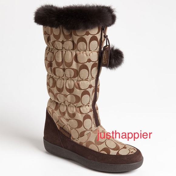 $228 NEW! COACH RABBIT FUR Signature THEONA Winter Snow Boot 6 - Picture 12 of 12